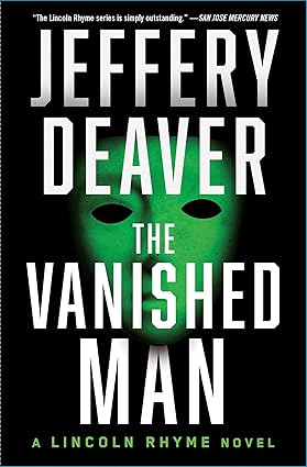 Cover of "The Vanished Man" Lincoln Rhyme novel by SureShot Books Publishing LLC, featuring a mysterious dark-themed book cover.