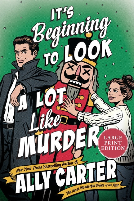 Large print paperback of "It's Beginning to Look a Lot Like Murder" novel by William Morrow, featuring the book cover with title and author.