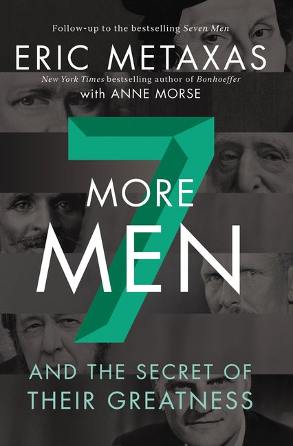 Paperback book titled "Seven More Men and the Secret of Their Greatness" by Zondervan, featuring a cover with a red and white design.
