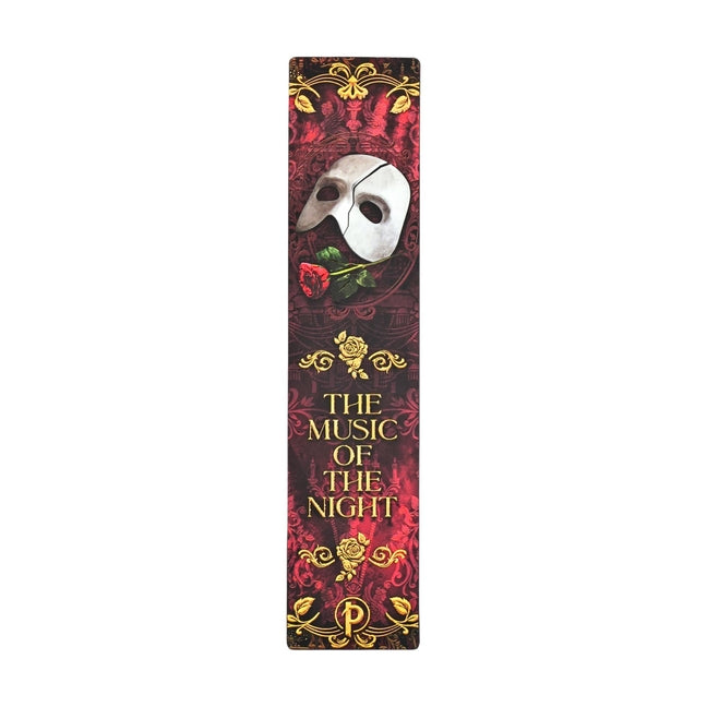 Masked Melody Bookmark from Paperblanks' Andrew Lloyd Webber Phantom of the Opera collection, featuring intricate design and paper material.