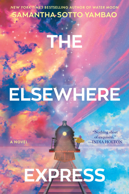 Paperback of The Elsewhere Express novel by Del Rey Books, featuring a cover with vibrant artwork and the book's title.