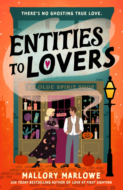 Paperback book titled "Entities to Lovers" by Berkley Books, featuring a cover with abstract artwork and vibrant colors.