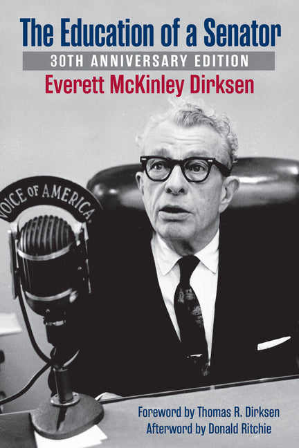 Paperback copy of "Education of a Senator" by University Press of Kansas, showing the book cover with title and author details.