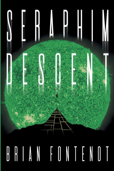 Paperback copy of Seraphim Descent by Matthew James Publishing, featuring cosmic horror and dark themes on the cover.