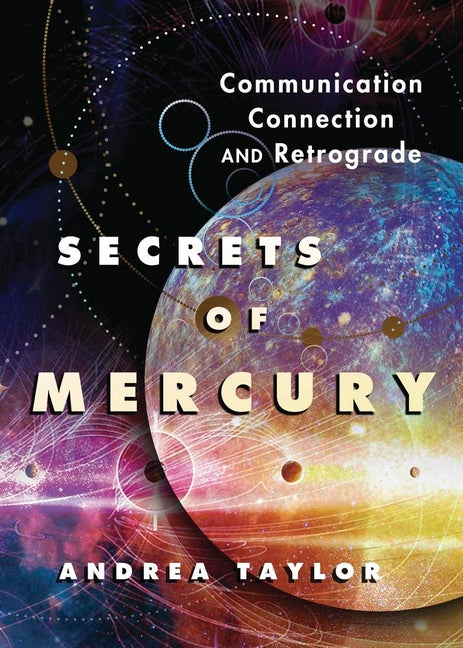 Paperback book titled "Secrets of Mercury: Communication, Connection, and Retrograde" by Llewellyn Publications, with a colorful cover.