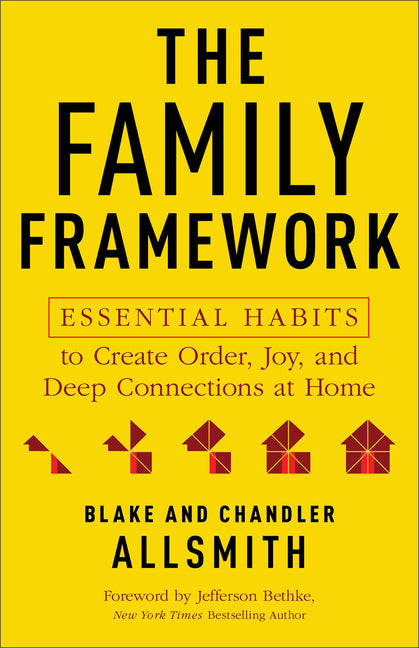Paperback book titled "The Family Framework" by Fleming H. Revell Company, featuring a cover with warm family imagery.