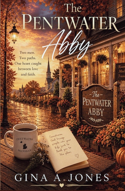 Paperback copy of The Pentwater Abby by Gina A. Jones, featuring the book cover with title and author details.