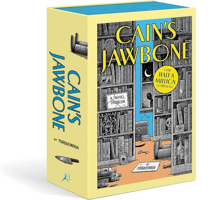 Paperback edition of Cain's Jawbone, a challenging puzzle game by Bloomsbury Publishing, featuring boxed cards and intricate design.