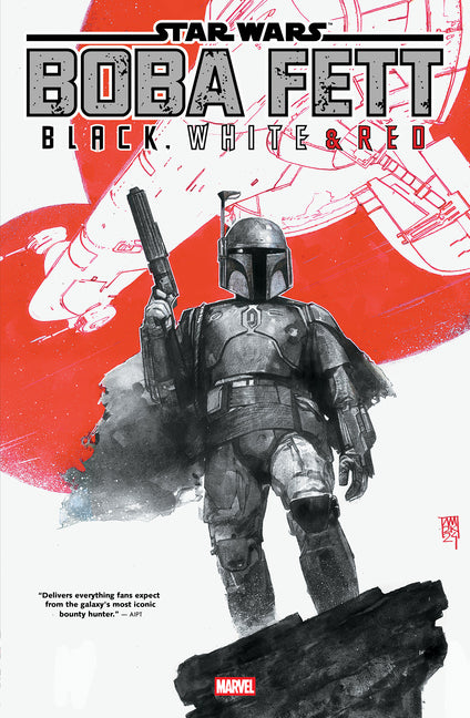 Paperback of Marvel Universe Star Wars Boba Fett Treasury Edition featuring black, white, and red cover art with Boba Fett illustration.