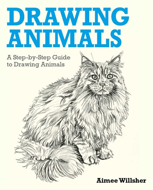 Paperback book titled "Drawing Animals" by Sirius Entertainment, showing a step-by-step guide to drawing various animals.
