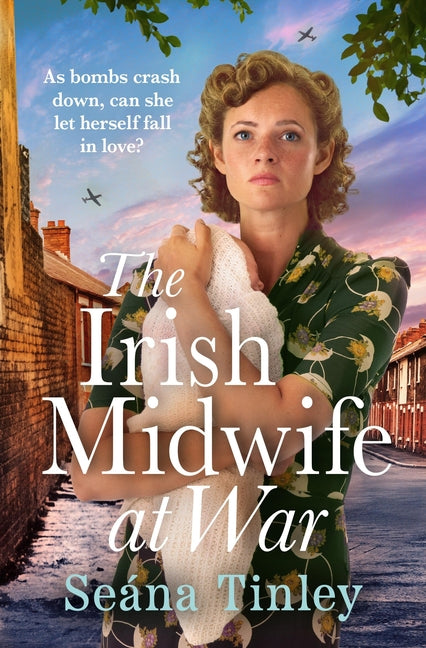 Paperback of "The Irish Midwife at War" by Hodder & Stoughton, featuring a cover with historical WWII imagery and warm colors.