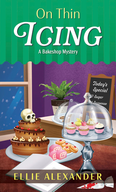 Paperback copy of "On Thin Icing" by Thorndike Press Large Print, featuring a book cover with title and author details.