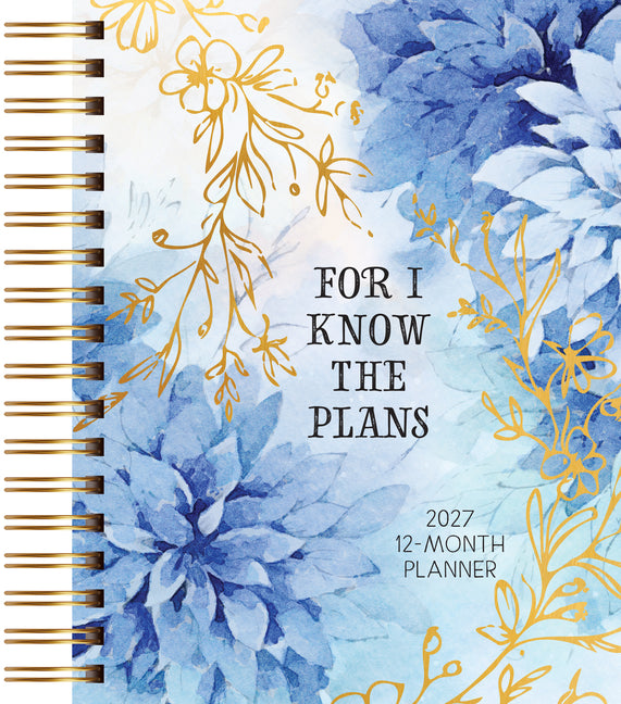 Imitation leather I Know the Plans 2027 Planner with spiral hardcover, 12-month weekly schedule by Belle City Gifts.