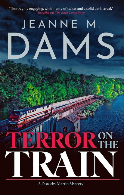 Paperback edition of "Terror on the Train" by Severn House, showing the book cover with dark train scene and title text.