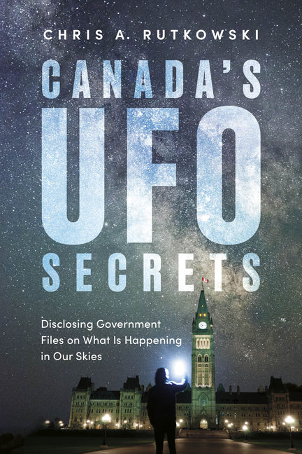 Paperback book titled "Canada's UFO Secrets" by Dundurn Press, featuring government files and UFO disclosures on the cover.
