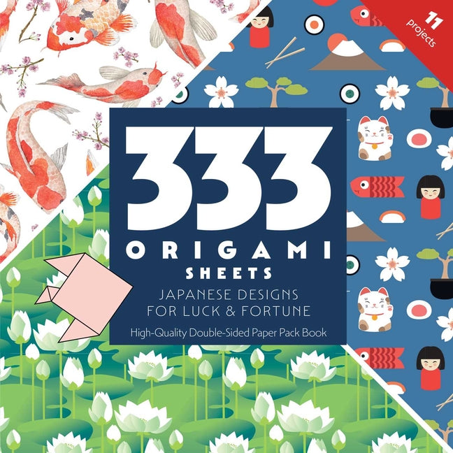 Japanese origami sheets in a paperback pack featuring luck and fortune designs, double-sided high-quality paper by C&T Publishing.
