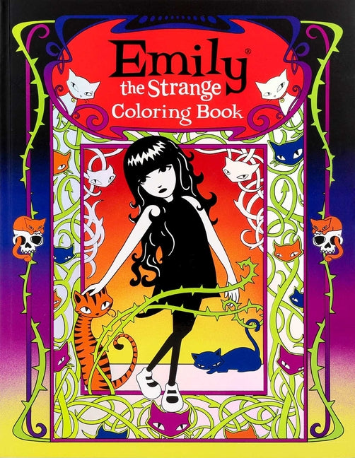 Paperback Emily the Strange coloring book by Thunder Bay Press featuring quirky characters and creative illustrations.