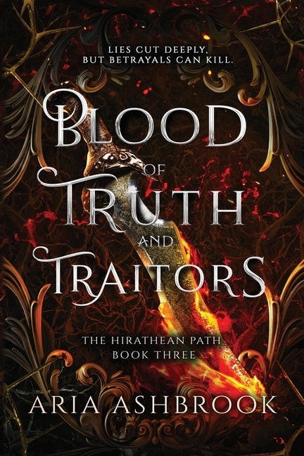 Paperback fantasy romance novel "Blood of Truth and Traitors" by Hellhound Press, featuring dark enemies to lovers storyline.