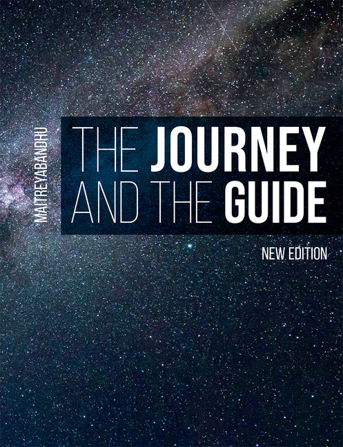 Paperback book titled "The Journey and the Guide" by Windhorse Publications, showing the front cover with title and design.