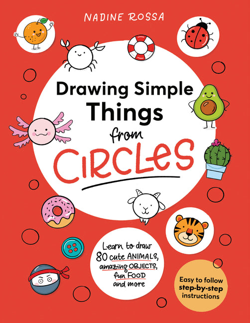 Paperback book titled "Drawing Simple Things" by Smith Street Books, featuring colorful illustrations of cute animals and fun objects.