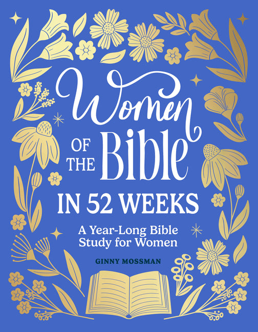 Paperback copy of "Women of the Bible in 52 Weeks" by Paige Tate & Co, featuring a book cover with biblical illustrations.