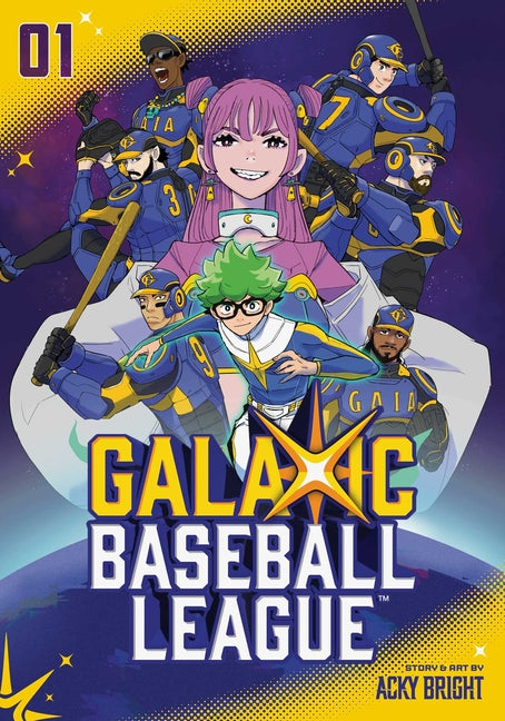 Paperback of Galaxic Baseball League, Vol. 1 by Viz Media, featuring colorful cover art with baseball and space-themed illustrations.