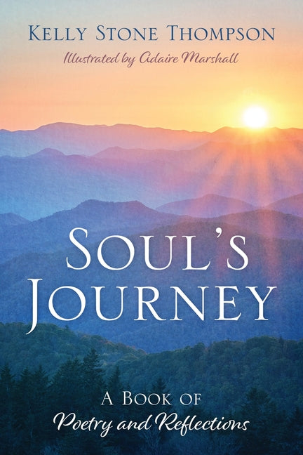 Paperback copy of Soul's Journey poetry and reflections book by Outskirts Press, featuring a cover with artistic design.