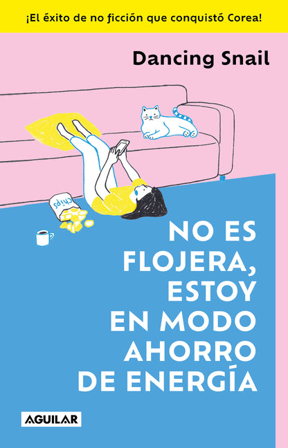 Paperback book titled "No Es Flojera, Estoy En Modo Ahorro de Energía" by Aguilar, featuring a colorful cover design.