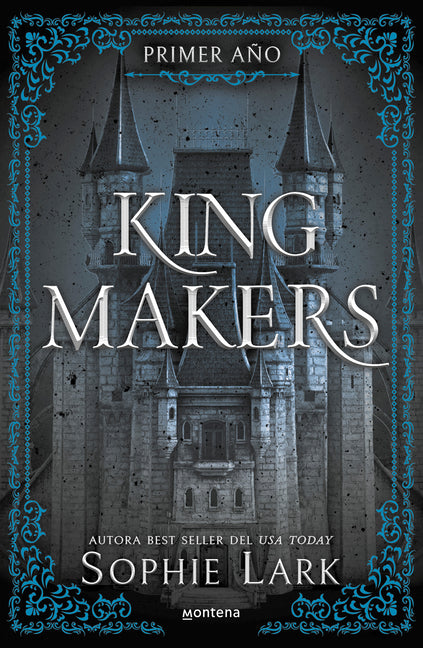 Paperback of Kingmakers: Year One by Montena, featuring the book cover with title text and colorful design elements.