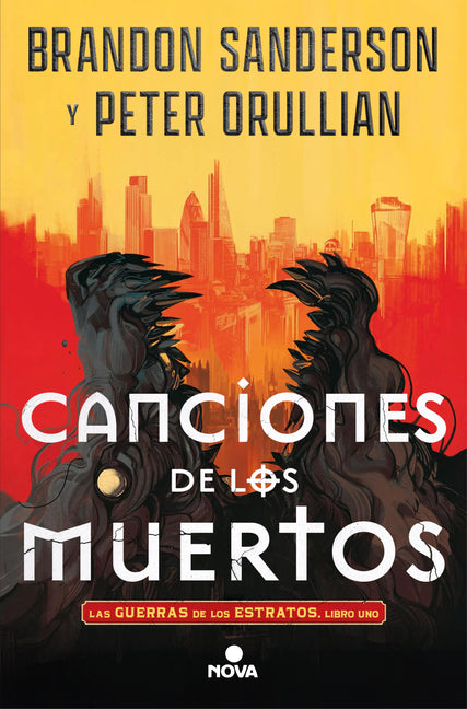 Paperback book titled "Canciones de Los Muertos" by NOVA, featuring a colorful cover with artwork related to the theme.