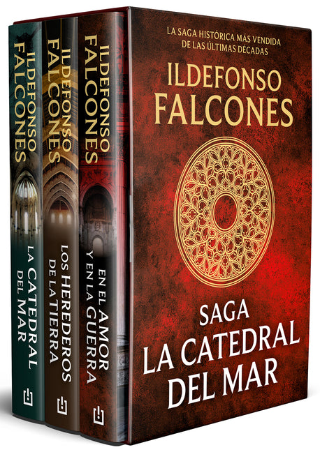 Paperback Saga La Catedral del Mar book set by Debolsillo, featuring the Cathedral of the Sea Saga in a collectible box.