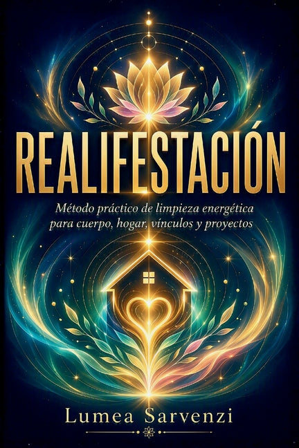 Paperback book titled "Realifestación," a practical guide on energy cleansing for body, home, relationships, and projects.