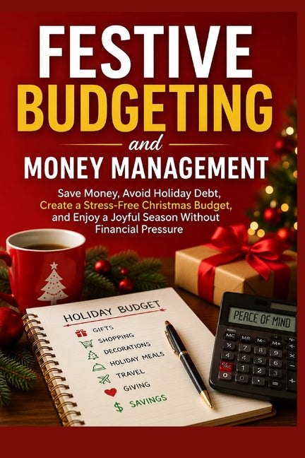 Paperback book titled "Festive Budgeting and Money Management" by Independently Published, with holiday-themed cover design.