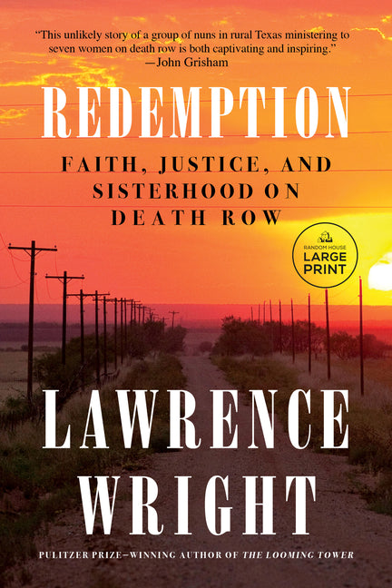 Large print paperback of "Redemption: Faith, Justice, and Sisterhood on Death Row" by Random House Large Print Publishing, showing the book cover.