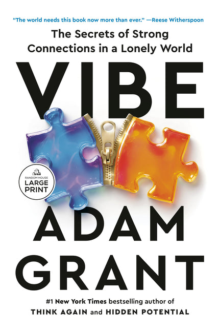 Paperback copy of "Vibe: The Secrets of Strong Connections in a Lonely World" by Random House Large Print Publishing.
