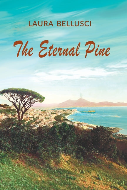 Paperback copy of The Eternal Pine by Partenopea, featuring a forest scene cover with pine trees and natural design.