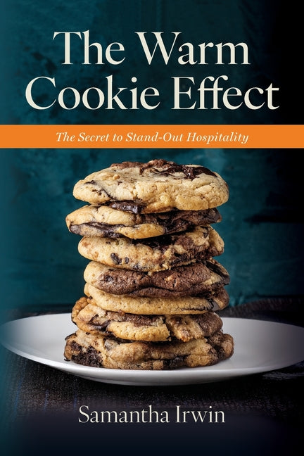 Paperback book titled "The Warm Cookie Effect" by Palmetto Publishing, focusing on hospitality, hiring, training, and retention strategies.