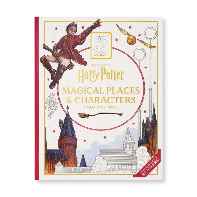 Paperback Harry Potter coloring book featuring magical places and characters from the wizarding world, published by Insight Editions.