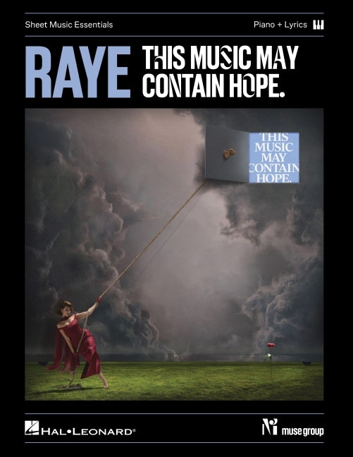 Paperback piano songbook featuring 17 tracks from Raye's "This Music May Contain Hope," with lyrics and chord symbols, published by Hal Leonard.