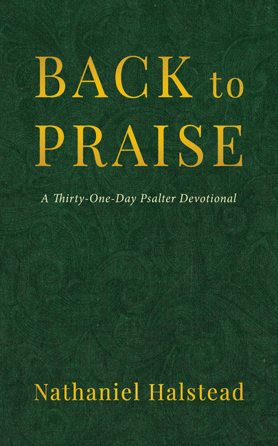 Paperback devotional book titled "Back to Praise: A Thirty-One-Day Psalter Devotional" by Resource Publications, featuring a simple cover design.