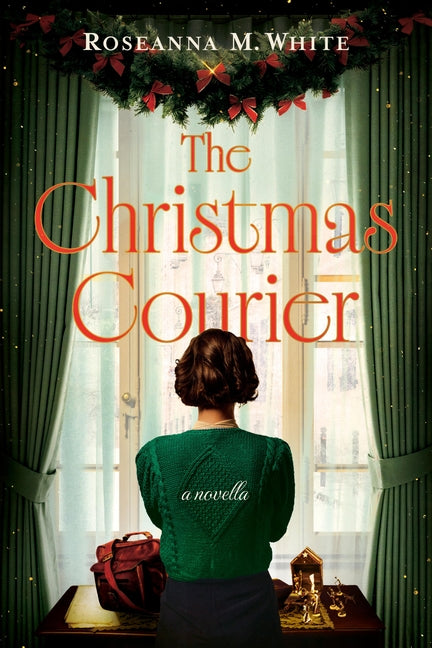 Paperback of The Christmas Courier: A WWII historical novella by Tyndale Fiction, featuring vintage-inspired cover art.