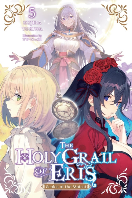 Paperback of The Holy Grail of Eris, Vol. 5 light novel by Yen On, featuring cover art related to the Scales of the Moirai.