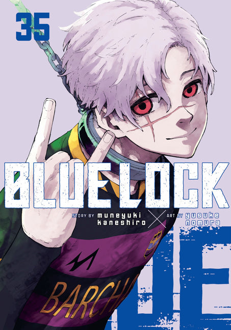 Blue Lock 35 paperback manga by Kodansha Comics featuring dynamic cover artwork with characters in intense action poses.