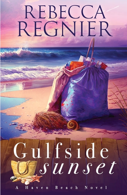 Cover of the paperback novel Gulfside Sunset by Rebecca Regnier, featuring a sunset scene on the front cover.