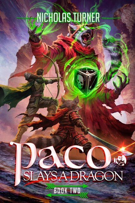 Paperback book titled "Paco Slays a Dragon" by Nicholas Turner, featuring a colorful cover illustration of a boy and a dragon.