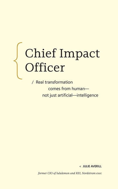 Paperback book titled "Chief Impact Officer" by 8080 Books, featuring a cover with bold typography and a professional design.