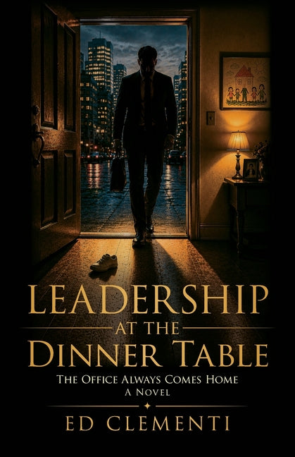 Paperback book titled "Leadership at the Dinner Table" by Inspired Fire, LLC, featuring a cover with a dinner scene and leadership themes.