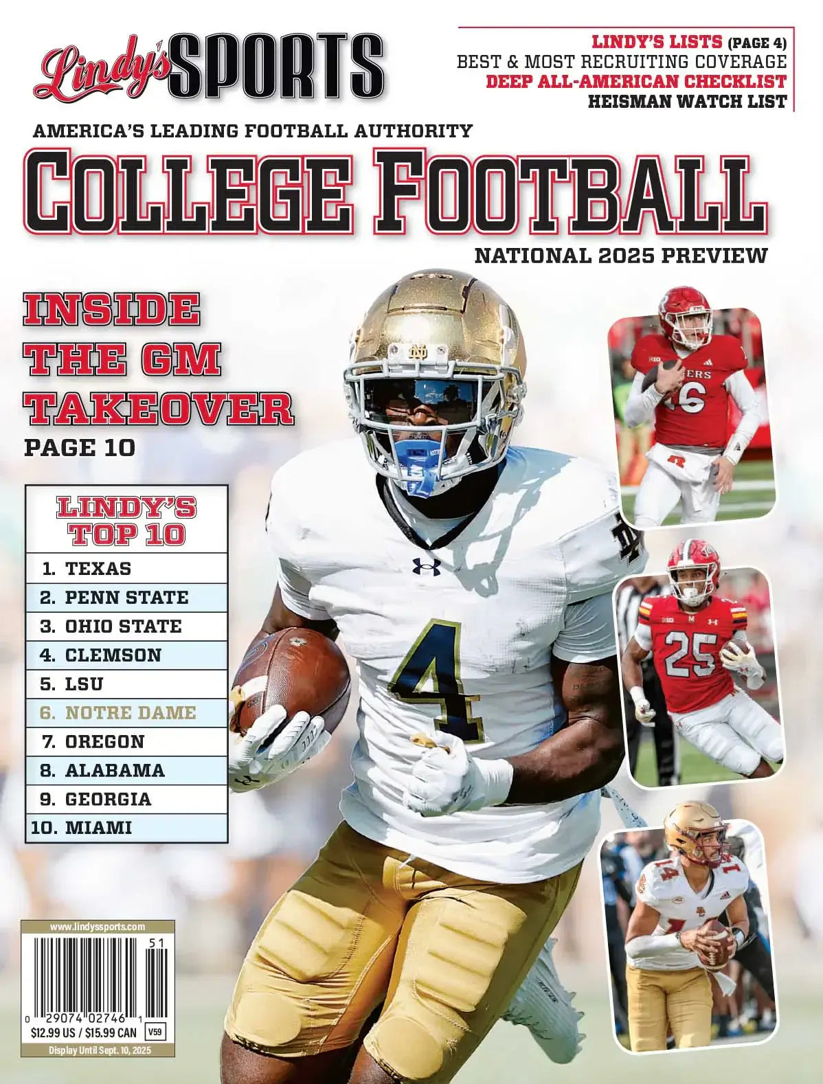 Lindy’s 2025-26 NFL & College Football Preview Combo Pack Sports Magazines SureShot Books Publishing LLC LINDY'S 2025 NATIONAL COLLEGE FOOTBALL MAGAZINE - Covers Vary