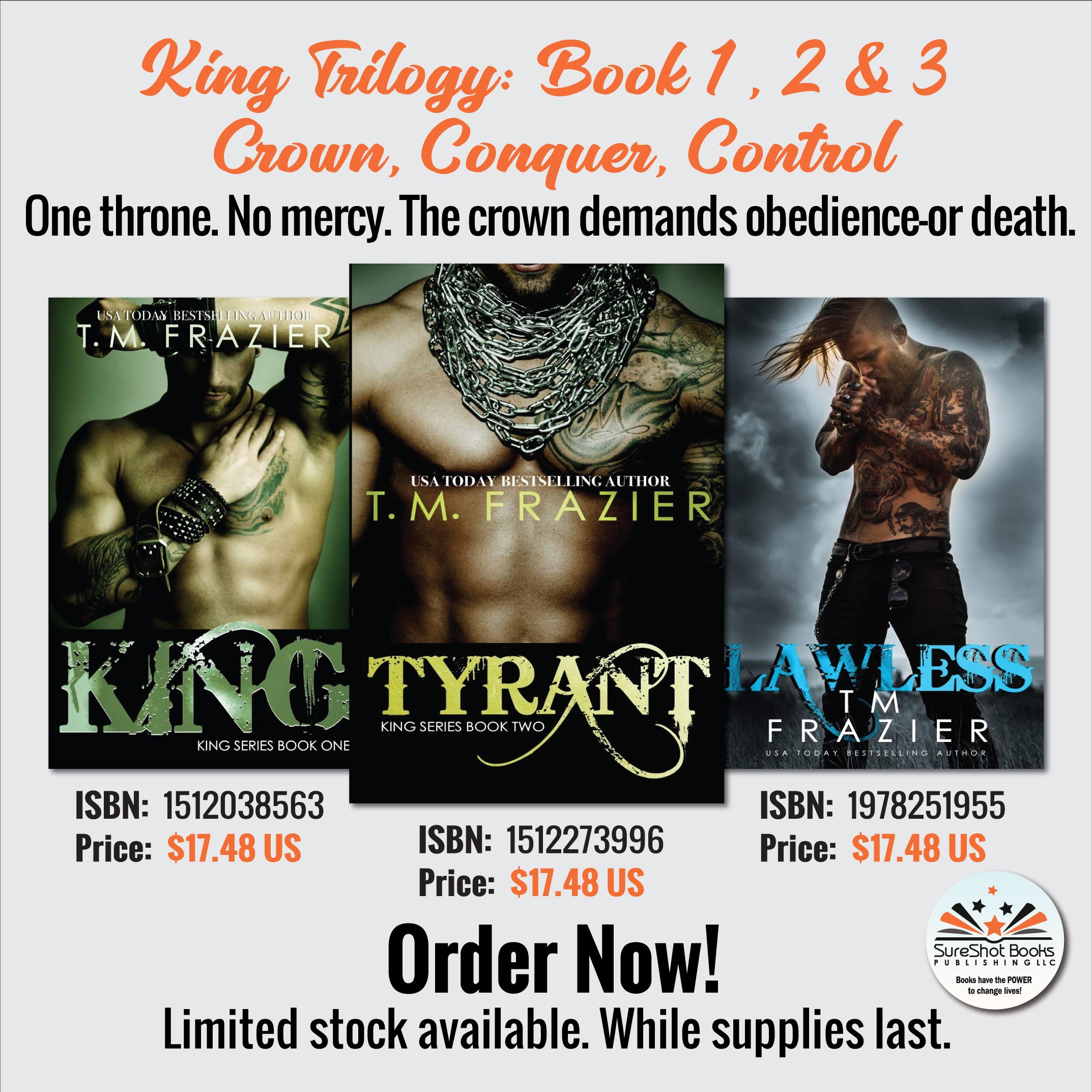 King Trilogy: Book 1, 2 & 3 - Crown, Conquer, Control - One throne. No mercy. The crown demands obedience-or death