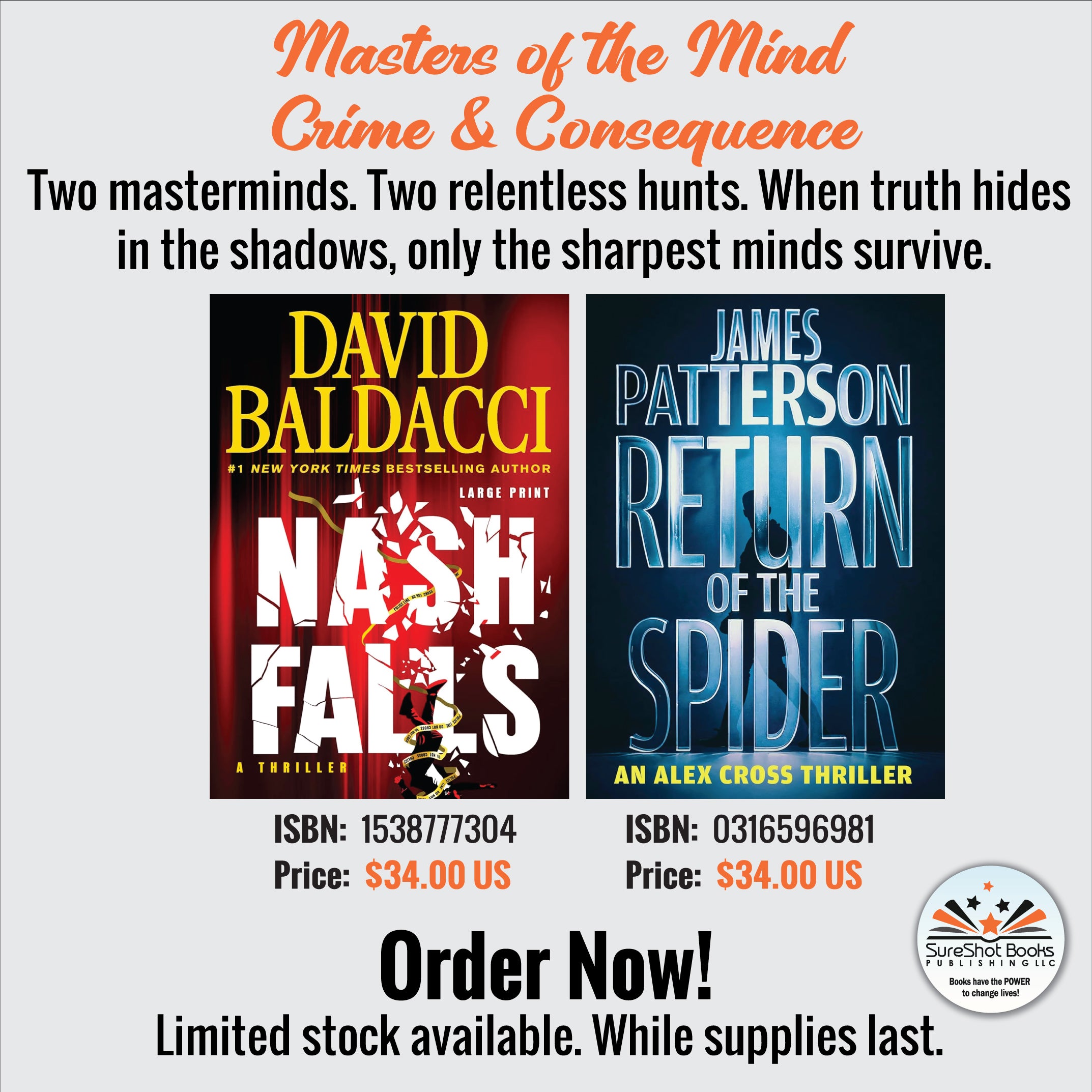 Masters of the Mind Crime & Consequence - Two masterminds. Two relentless hunts. When truth hides in the shadows, only the sharpest minds survive - SureShot Books Publishing LLC